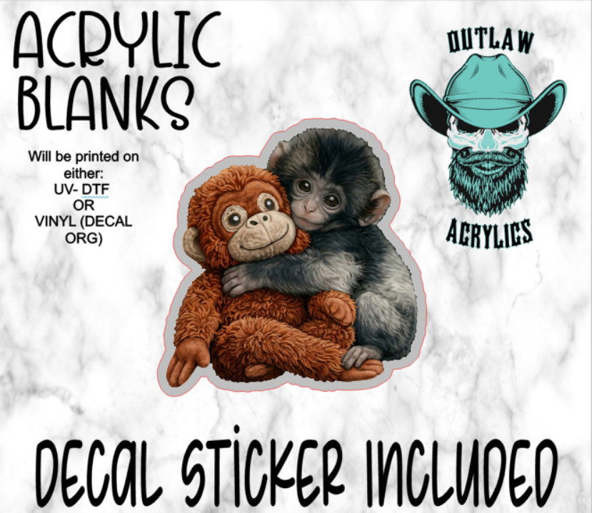 Monkey & Stuffy Acrylic & Decal Set