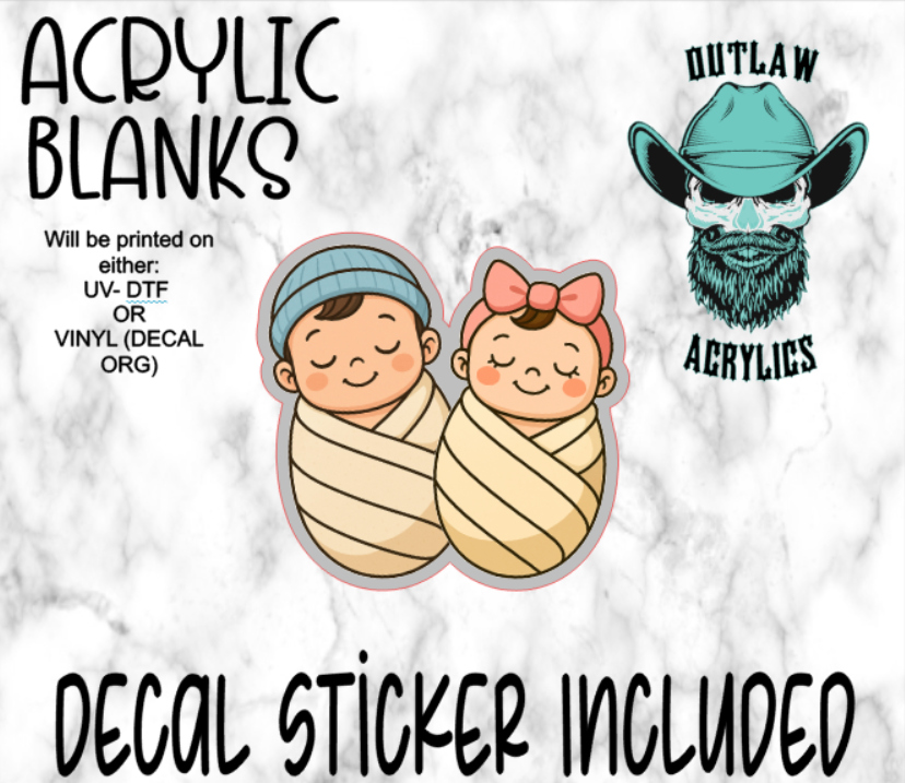 Swaddled Newborns Acrylic & Decal Set