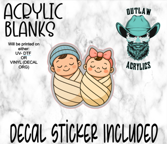 Swaddled Newborns Acrylic & Decal Set