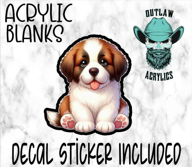 St. Bernard Puppy Acrylic & Decal Set