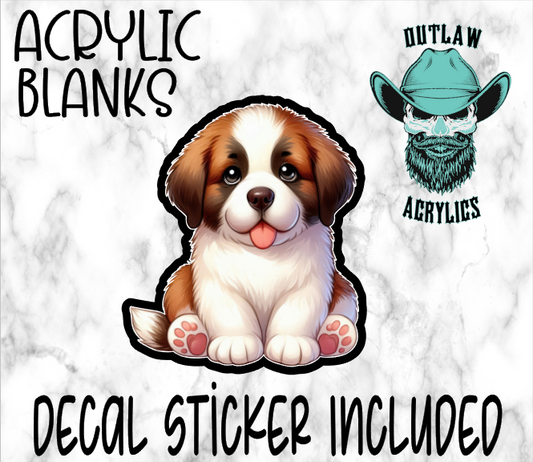 St. Bernard Puppy Acrylic & Decal Set