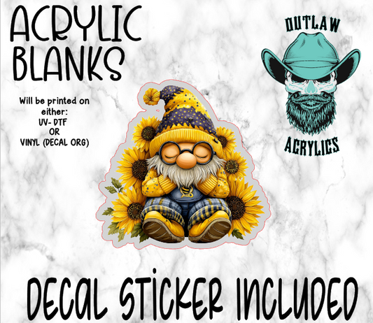Sunflower Gnome Acrylic & Decal Set