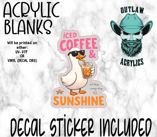 Iced Coffee & Sunshine Acrylic & Decal Set