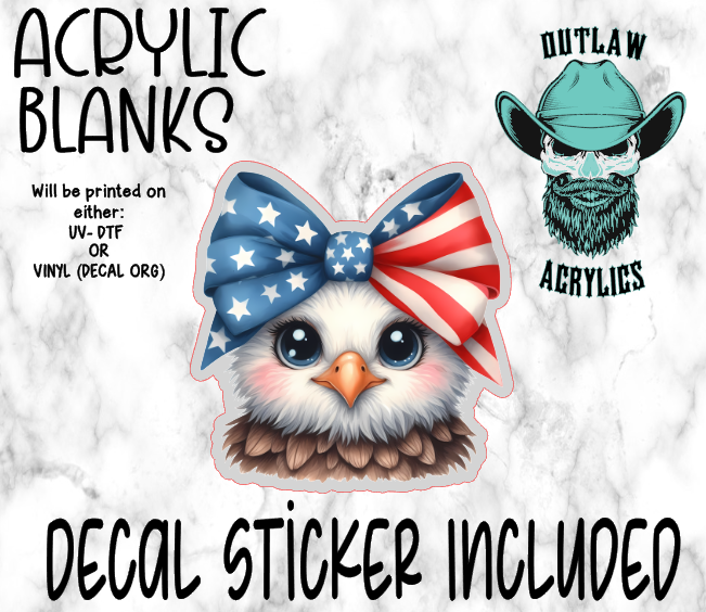 Patriotic Bow Eagle Acrylic & Decal Set