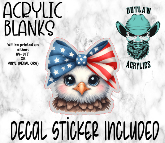 Patriotic Bow Eagle Acrylic & Decal Set
