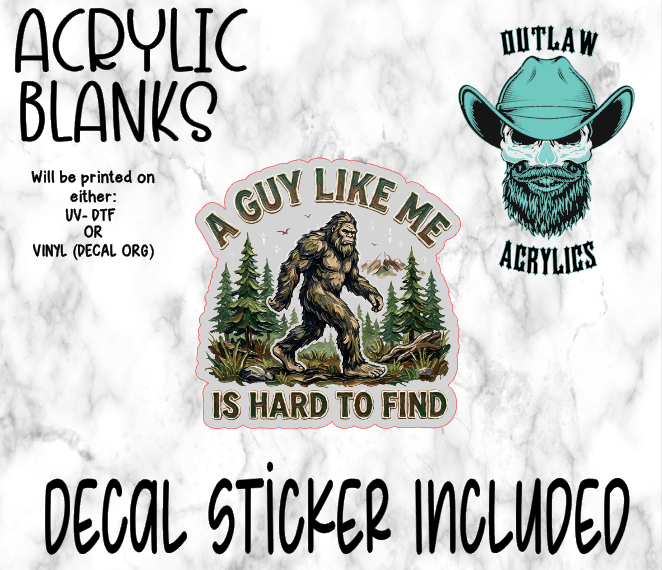 Hard To Find Me Acrylic & Decal Set