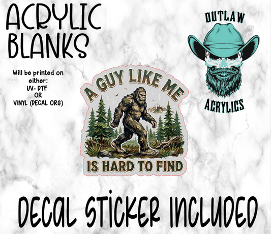 Hard To Find Me Acrylic & Decal Set