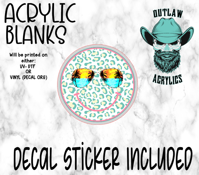Summer Smiley Acrylic & Decal Set