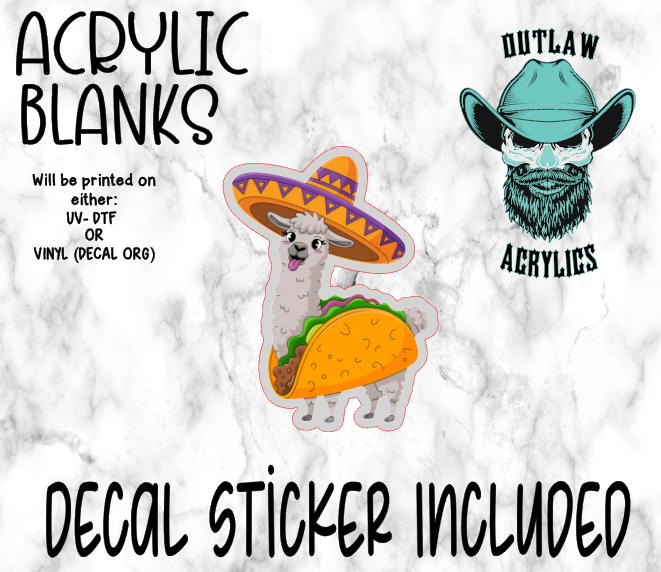 Taco Llama Acrylic & Decal Set