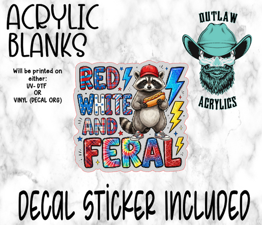Red White & Feral Acrylic & Decal Set