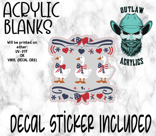 Patriotic Antique Duck Acrylic & Decal Set