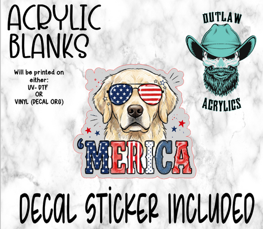 Dog Merica Acrylic & Decal Set