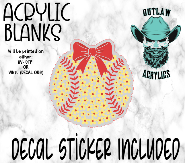 Daisy Softball Acrylic & Decal Set