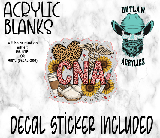 Leopard Sunflower CNA Acrylic & Decal Set