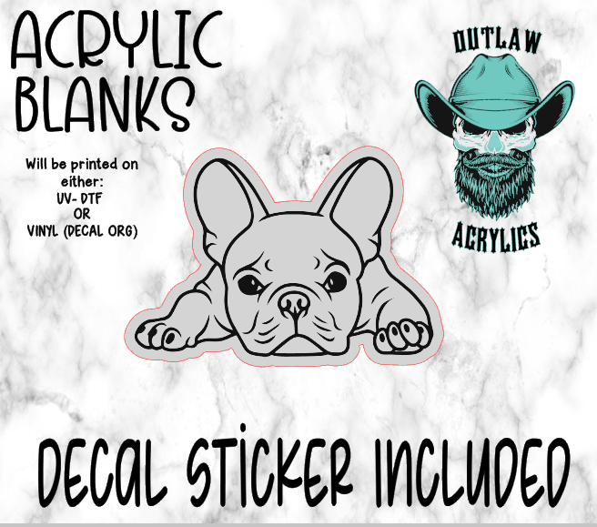 French Face Outline Acrylic & Decal Set