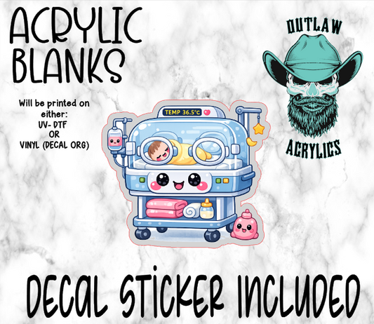 Newborn Incubator Acrylic & Decal Set