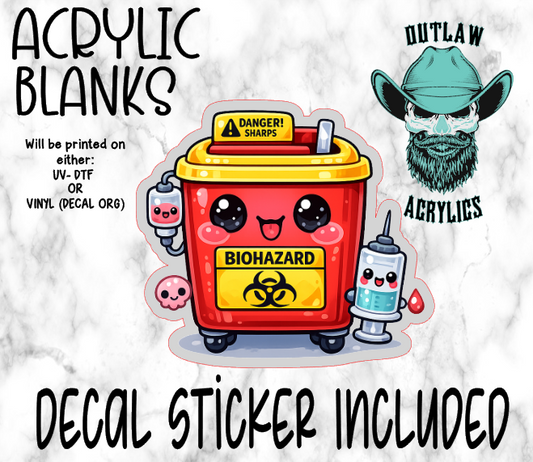 Kawaii Sharps Acrylic & Decal Set