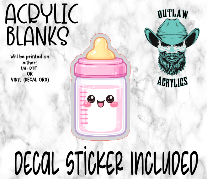 Kawaii Bottle Acrylic & Decal Set