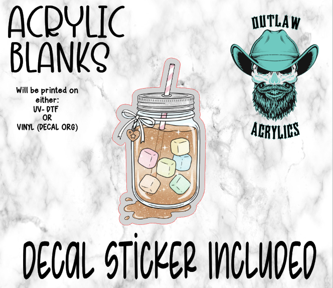 Mason Iced Coffee Acrylic & Decal Set