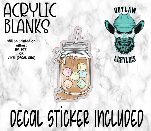 Mason Iced Coffee Acrylic & Decal Set