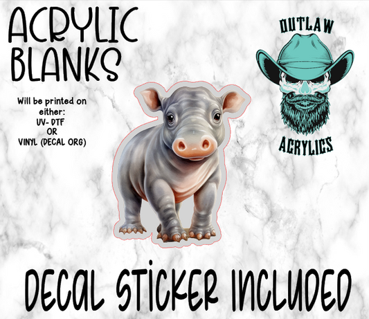 Young Hippo Acrylic & Decal Set