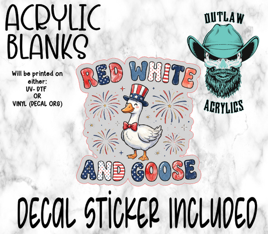 Red White & Goose Acrylic & Decal Set