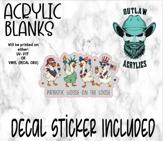 Goose On The Loose Acrylic & Decal Set