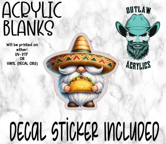Taco Gnome Acrylic & Decal Set