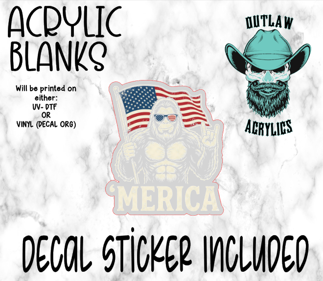 BIgfoot Merica Acrylic & Decal Set