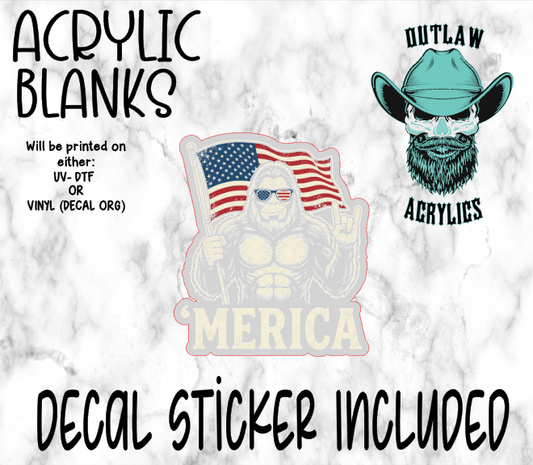 BIgfoot Merica Acrylic & Decal Set