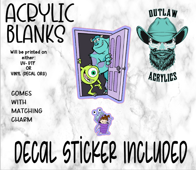Scare Life Acrylic & Decal Set WITH MATCHING CHARM