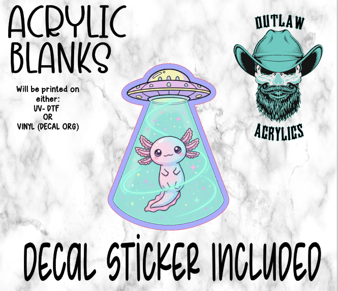 UFO Axolotl Acrylic & Decal Set