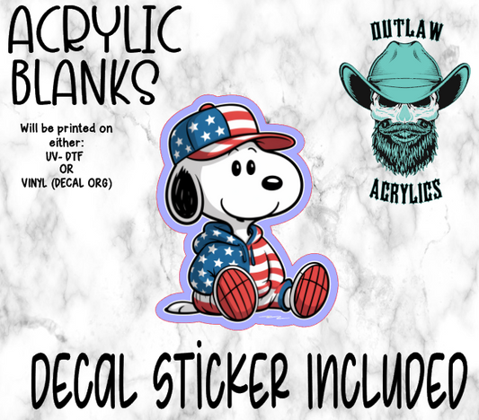Patriotic Dog Acrylic & Decal Set