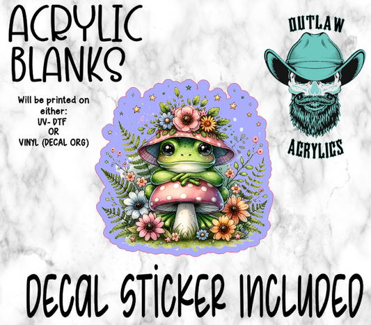 Floral Frog Mushroom Acrylic & Decal Set