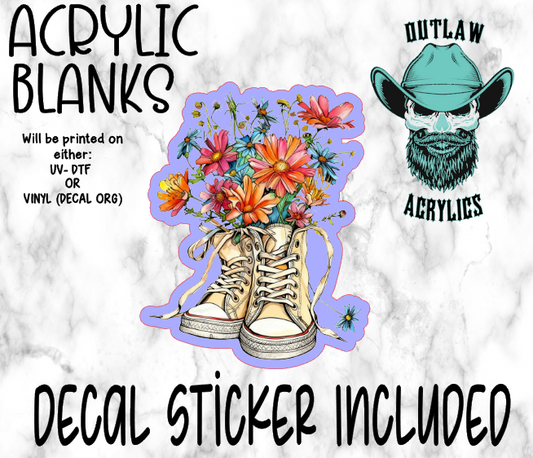 Sneaker Flowers Acrylic & Decal Set