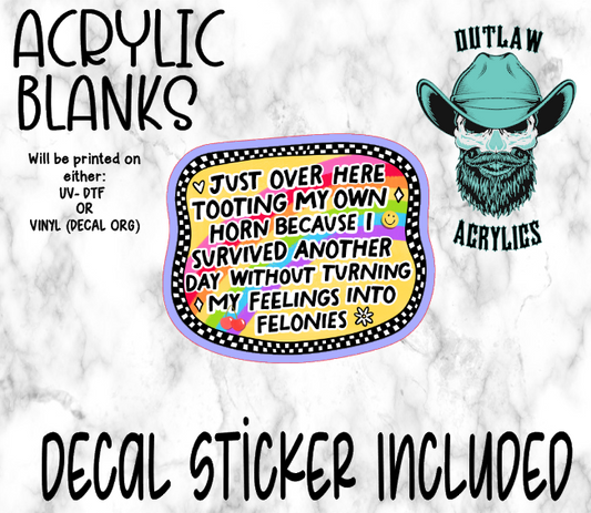 Tooting My Horn Acrylic & Decal Set
