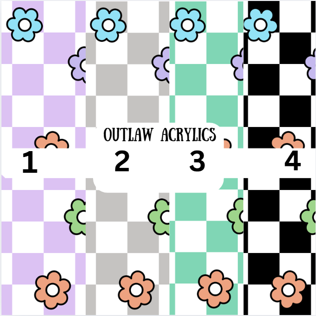 Checkered Flowers Vinyl