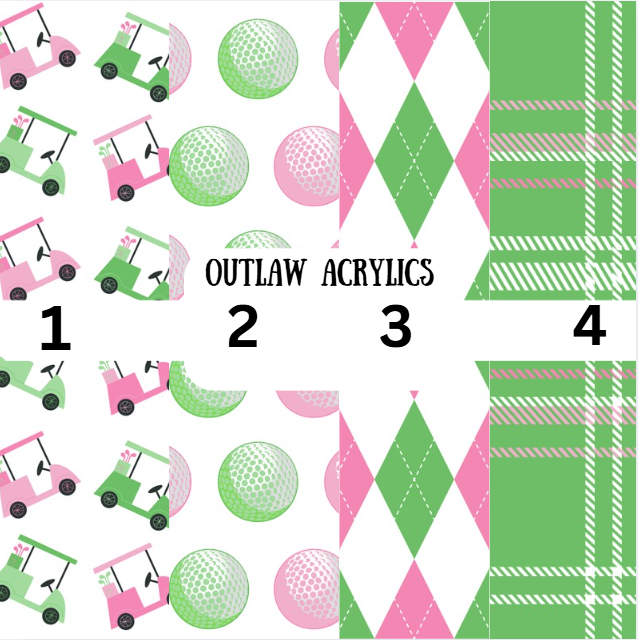 Pink Green Golf Vinyl