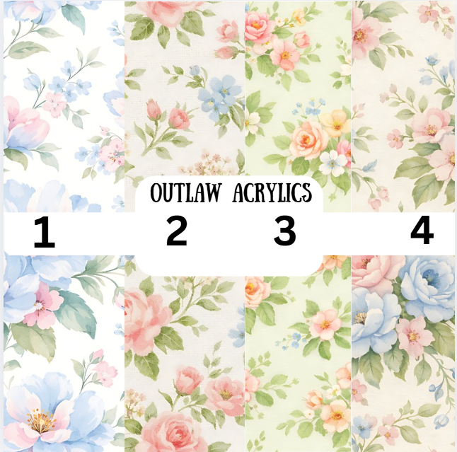 Blue Pink Floral Vinyl
