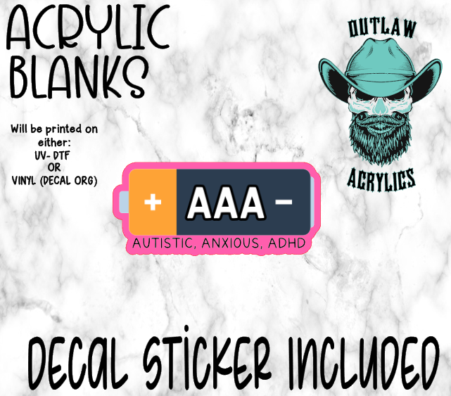 Small Battery Acrylic & Decal Set