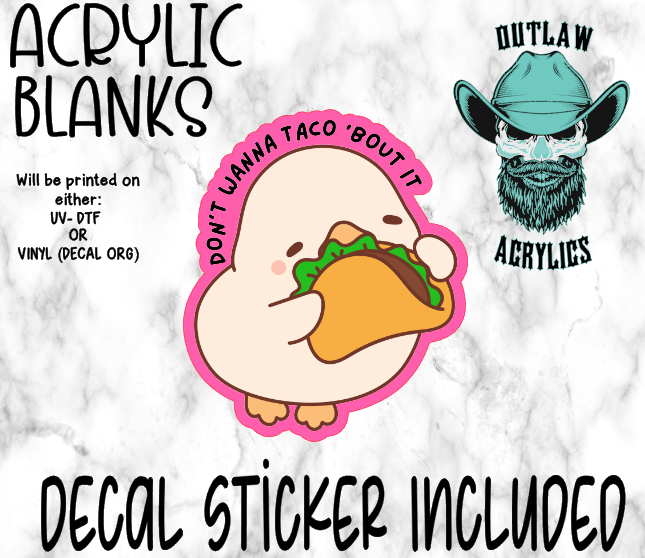 Duck Taco Acrylic & Decal Set