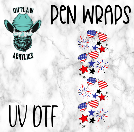 4TH Of July Pen Wrap UV-DTF
