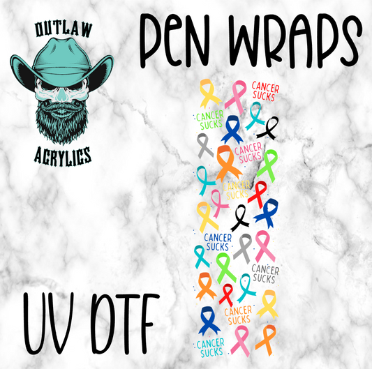 Cancer Sucks Pen Wrap UV-DTF