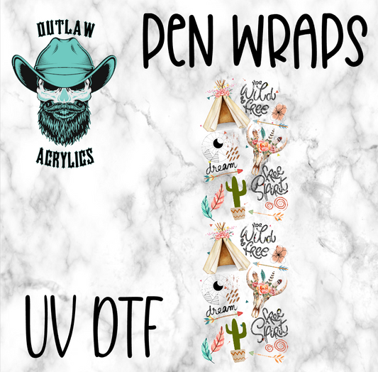 Wild & Free Pen Wrap UV-DTF