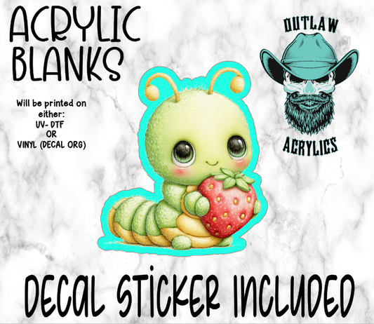 Happy Caterpillar Strawberry Acrylic & Decal Set
