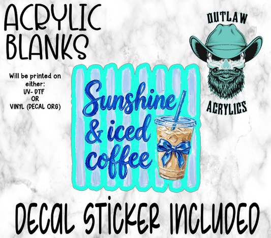 Sunshine & Iced Coffee Acrylic & Decal Set