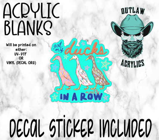 Ducks In A Row Acrylic & Decal Set