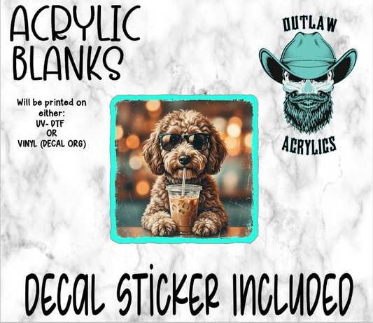 Golden Iced Coffee Acrylic & Decal Set