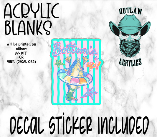 Bottoms Up Acrylic & Decal Set