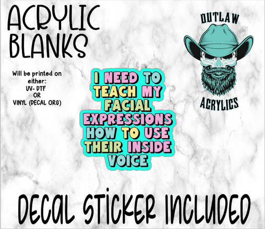 Facial Expressions Acrylic & Decal Set